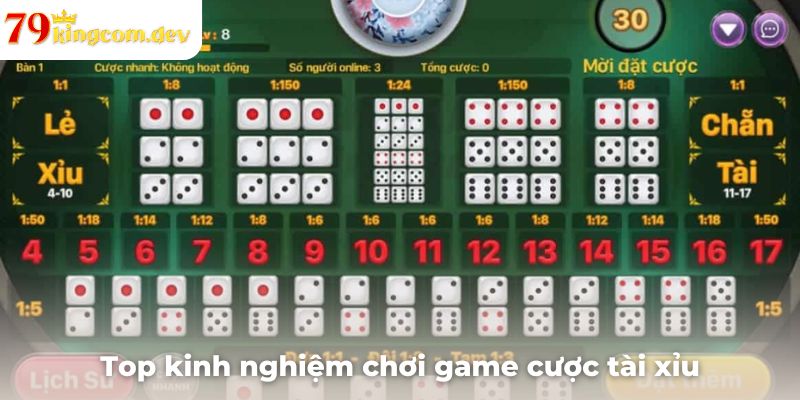 Top kinh nghiệm chơi game cược tài xỉu dễ thắng lớn